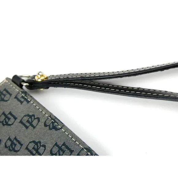 Dooney & Bourke Monogram Navy Black Canvas Wristlet/Clutch - Picture 13 of 16